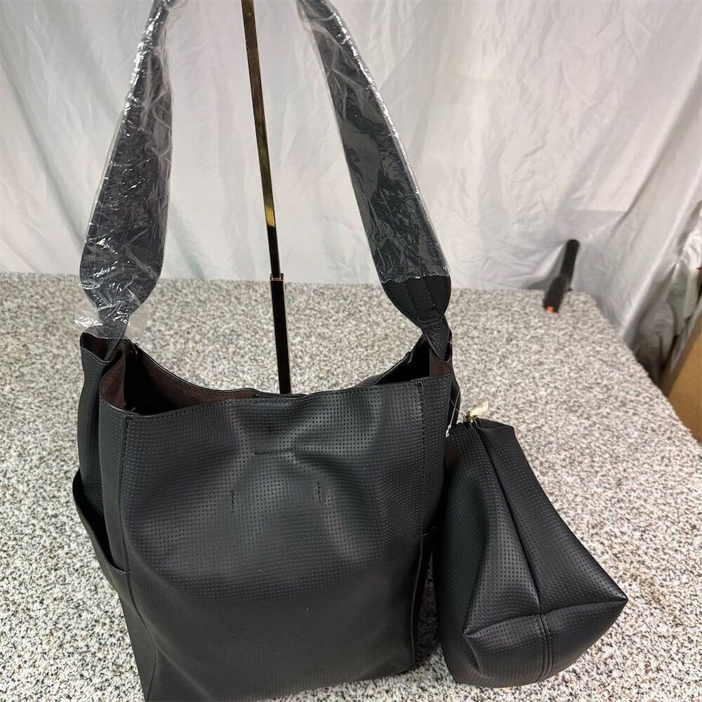 Anthropologie Women's Black Leather Hobo Shoulder Bag​